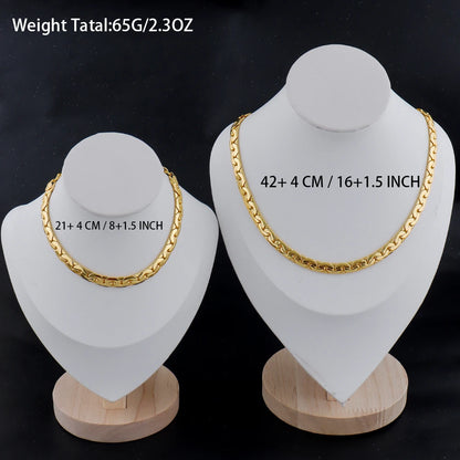 Vintage Stainless Steel Simple Chain Metal Bracelet Necklace for Men Women Punk Hip Hop Chain Jewelry Friends Party Gift