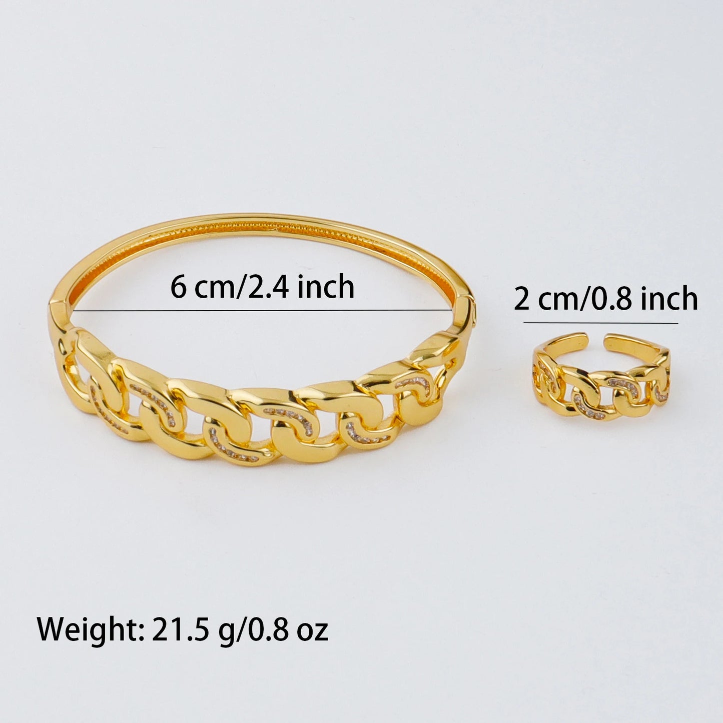Plated Stainless Steel Eye Zircon Buckle Bracelet for Women Minimal Ins Jewelry Gift Earrings Set