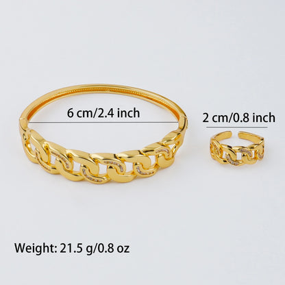 Plated Stainless Steel Eye Zircon Buckle Bracelet for Women Minimal Ins Jewelry Gift Earrings Set