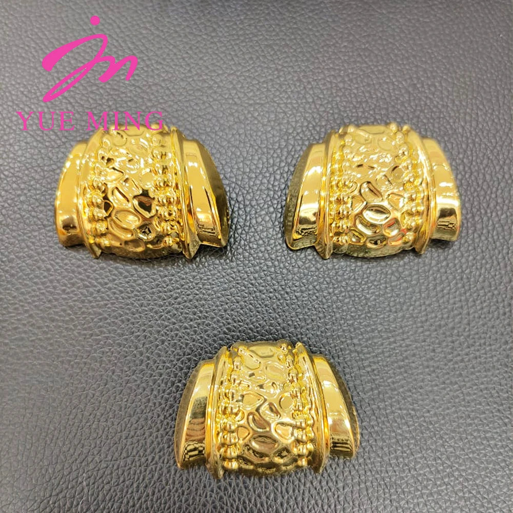 Gold Color Jewelry Sets For Women Earring Necklace Dubai Nigeria Copper Bracelet Rings Bridal Wedding Party Gifts Daily Wear - YUEMING JEWELRY