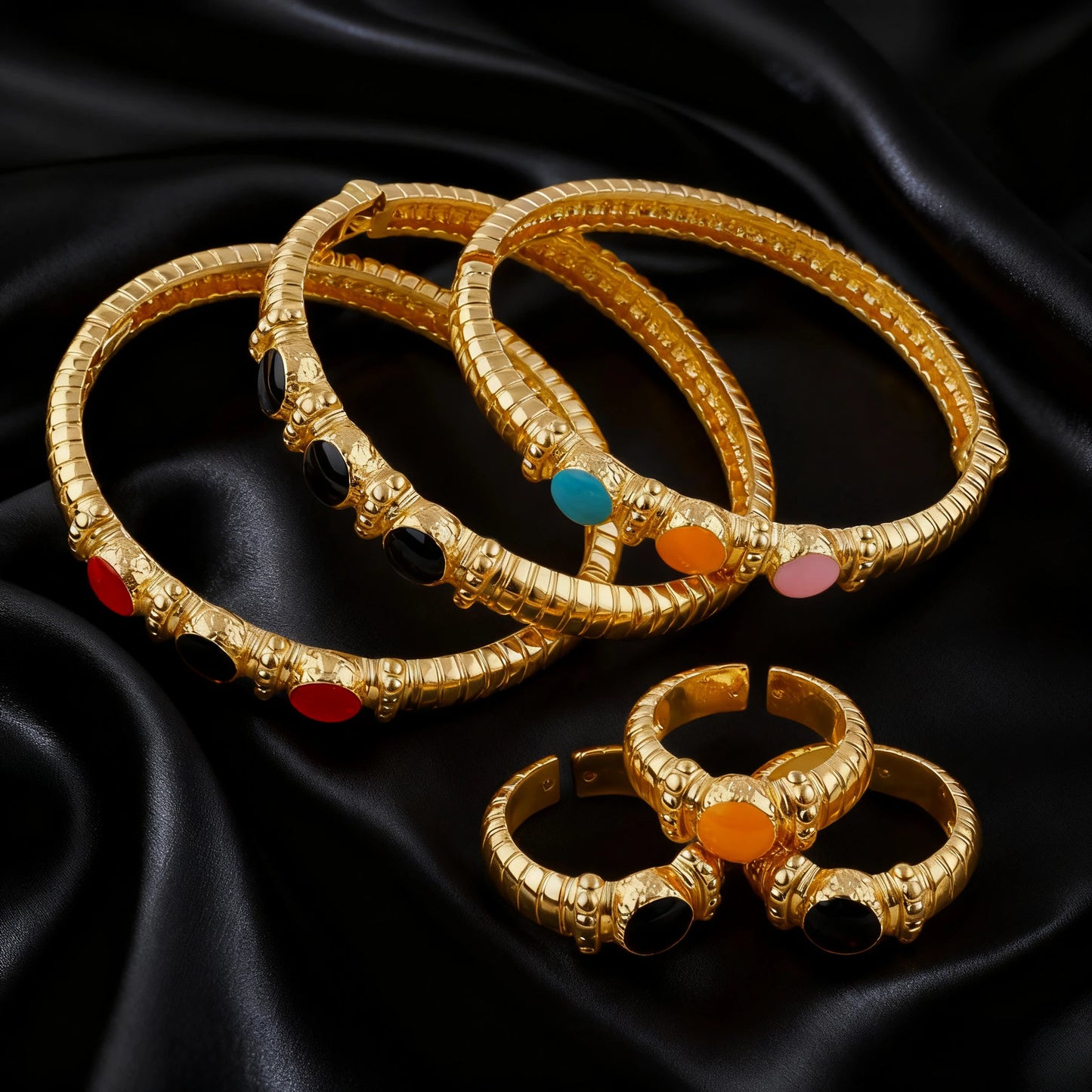 Mid-century  natural stone elastic bracelet, niche EU/US design, adjustable jewelry set for women, stone earring vibe
