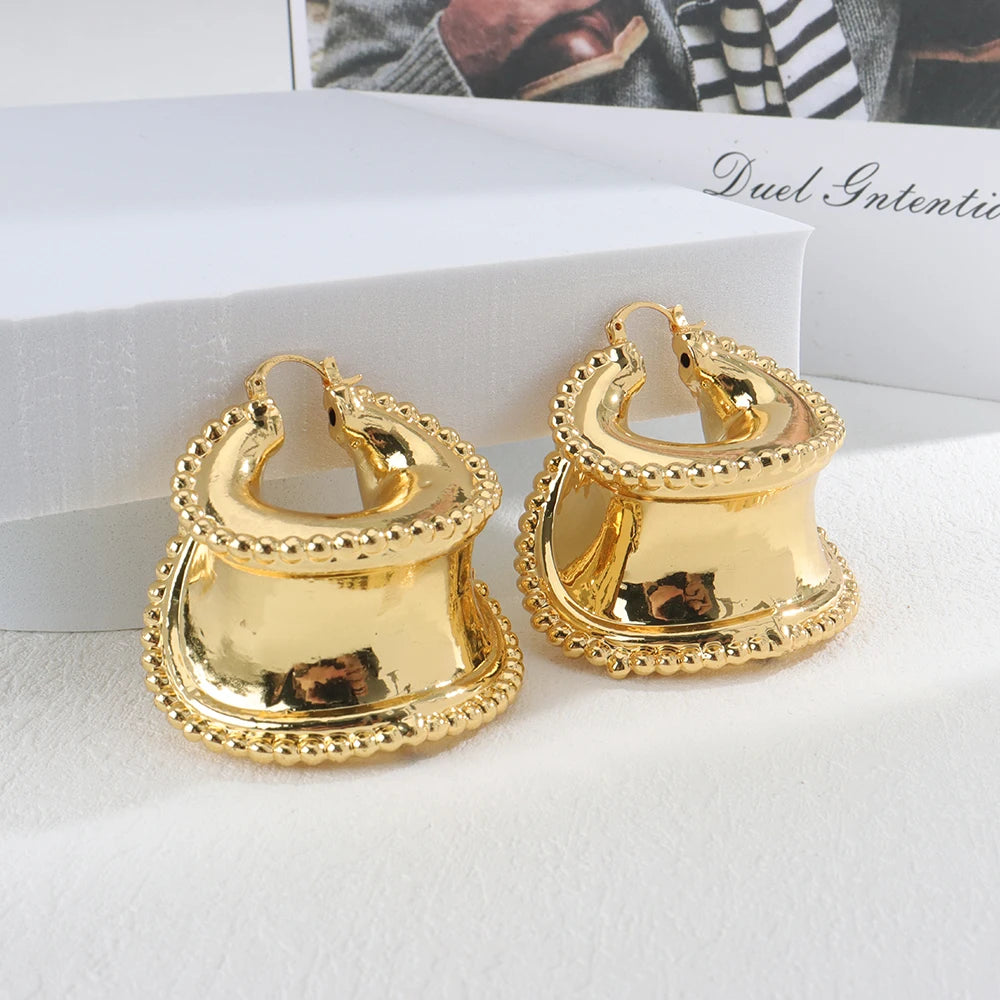 Plated Dubai Hoop Earrings for Bride, 2022 Trend Wedding Jewelry Set, Luxury Hook Earrings & Necklace for Women
