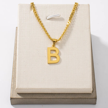 Copper Alphabet Initial Necklace for Women, Exquisite English Letter Personalize Jewelry Gift for Party Anniversary