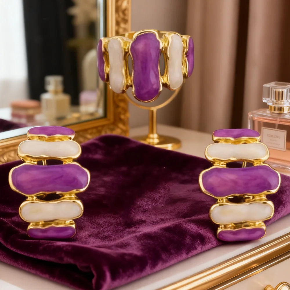 dubai gold plated jewelry set Irregular Geometry earring Ring for  Exaggerated Simple Jewelry Hot Sale Party Gift Wholesale