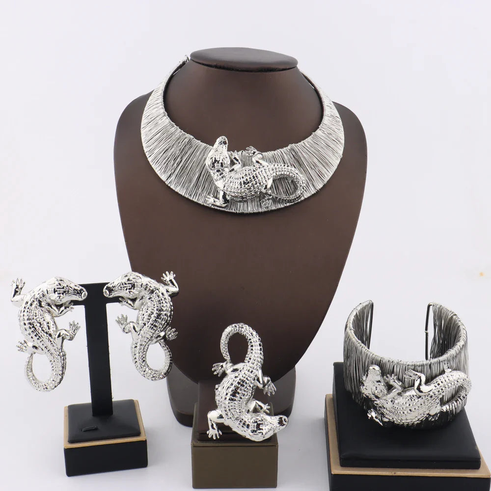 Yueming crocodile necklace earrings african elegant handmade for accessories party gift