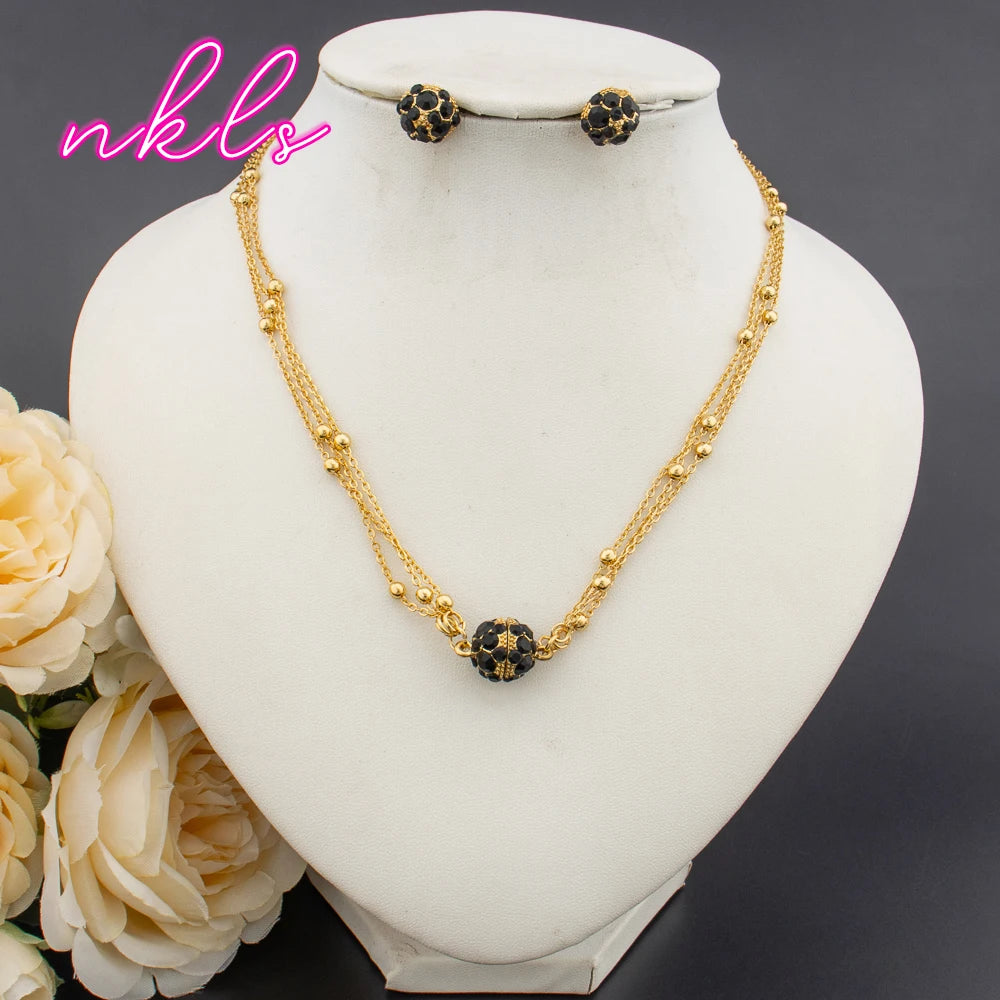 Luxury -Plated Necklace & Earring Set for Women, Bridal Jewelry Sets Wedding African Banquet Gift Chic Jewellery