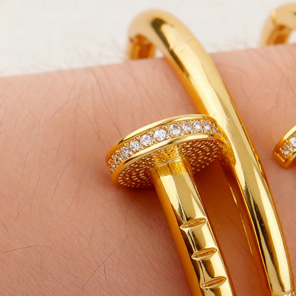 luxury jewelry accessories shine crystal design cocktail bracelet bangle ring bride weddings High Temperament  jewelry sets