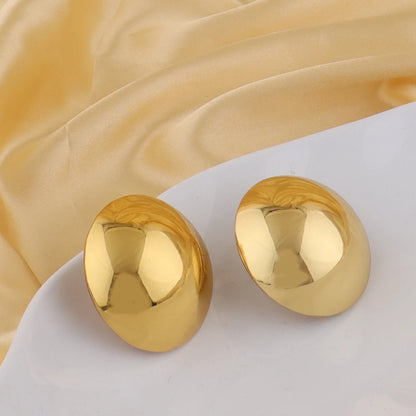 316L Stainless Steel Retro Exaggerated Geometric Round Design Earrings For Women European American Style Large Earrings Jewelry