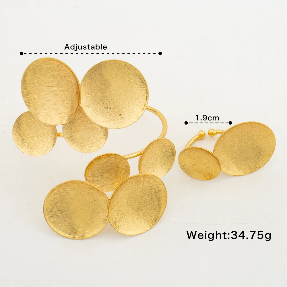 Indian 24k Gold Color Jewelry Metal Punk Party Jewelry for Women Luxury Trendy Female Dubai Statement Jewelry Party Gifts