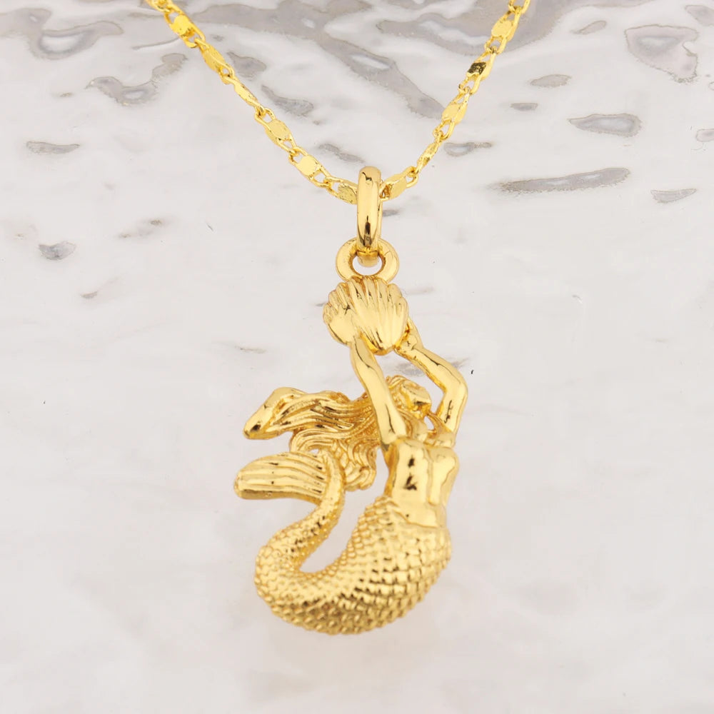 Mermaid Pendant Necklace For Women Men Charm Keychain Copper Pendant America France Jewelry Accessories For Party Jewelry Making