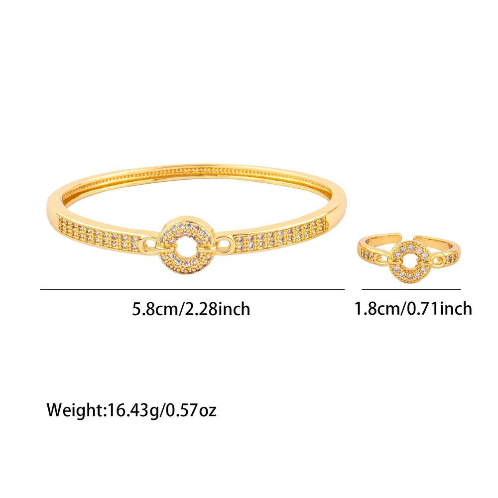 Exquisite Classic Pattern Stainless Steel Gold Color Snake Opening Zirconia Bracelet Women's Jewelry Accessories Summer Gift