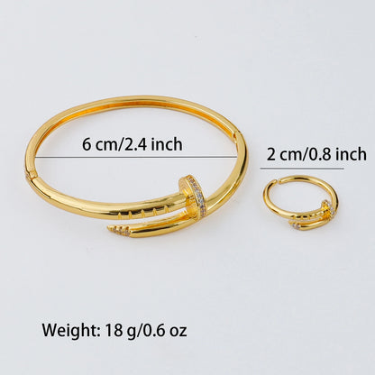 18K Gold-Plated Dubai Leopard Bracelet & Adjustable Ring, Copper Luxury Jewelry Gift for Women, Elegant Christmas Party Accessor