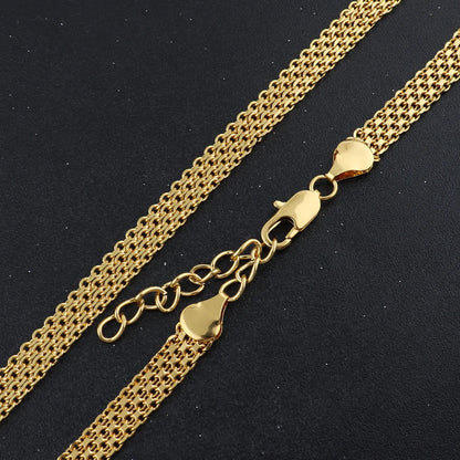Stainless Steel Flat Necklace Gold Color Waterproof Golden Plated Snake Chains Necklaces No Fade Jewelry Accessories Gift