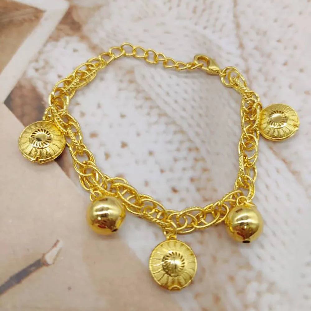 Simple Gold Color Bracelets Luxury Jewellery Women's High Quality Bracelet Non-fading Hand Jewelry Handmade Link Chain bts