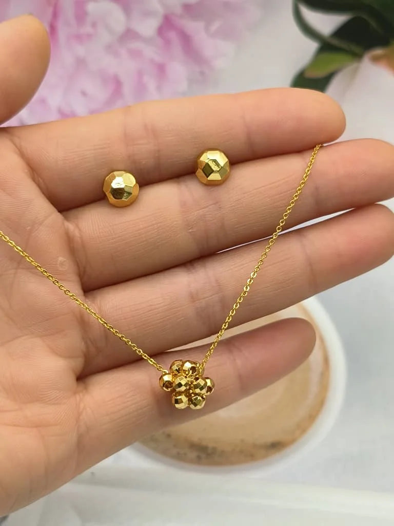 France Exquisite Gold Color  Women Jewelry Africa Urban Beauties Stainless Steel Pendant Necklace Earring Set Party Daily Gifts
