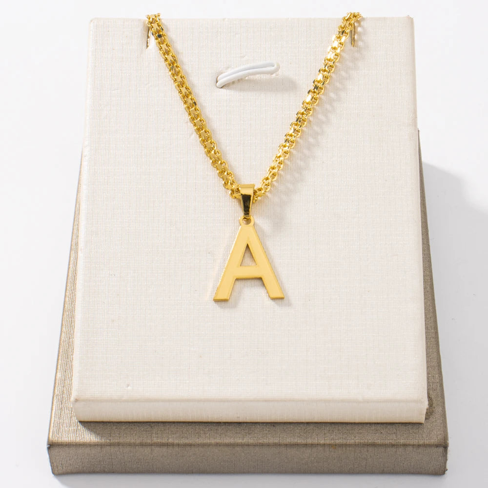 Women Fashion Copper Alphabet Initial Necklace Exquisite English Letter Set Personalize Jewelry Gif For Party Anniversary