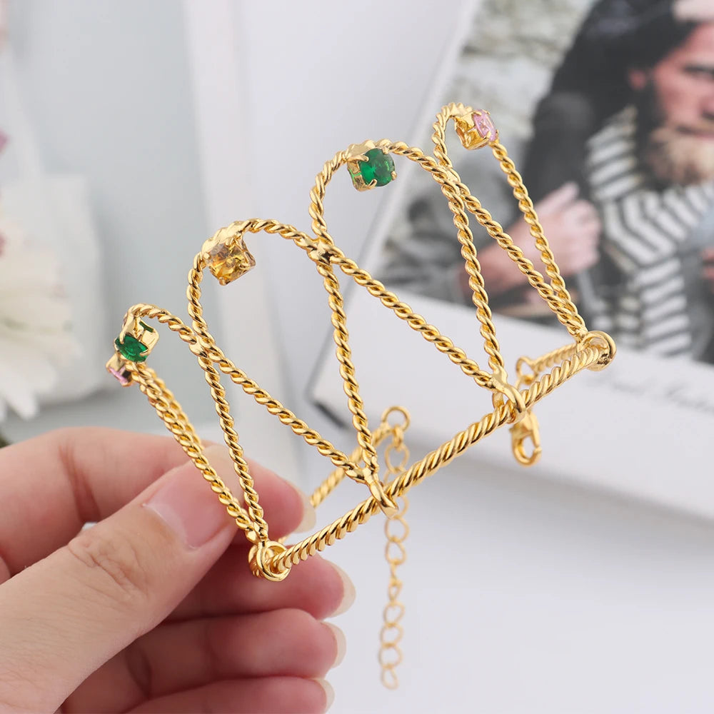 WomenTrendy Design Jewelry Set Dubai America Gold Color Earrings Necklace Color Zircon Bangle Ring Set For Wedding Party Gift