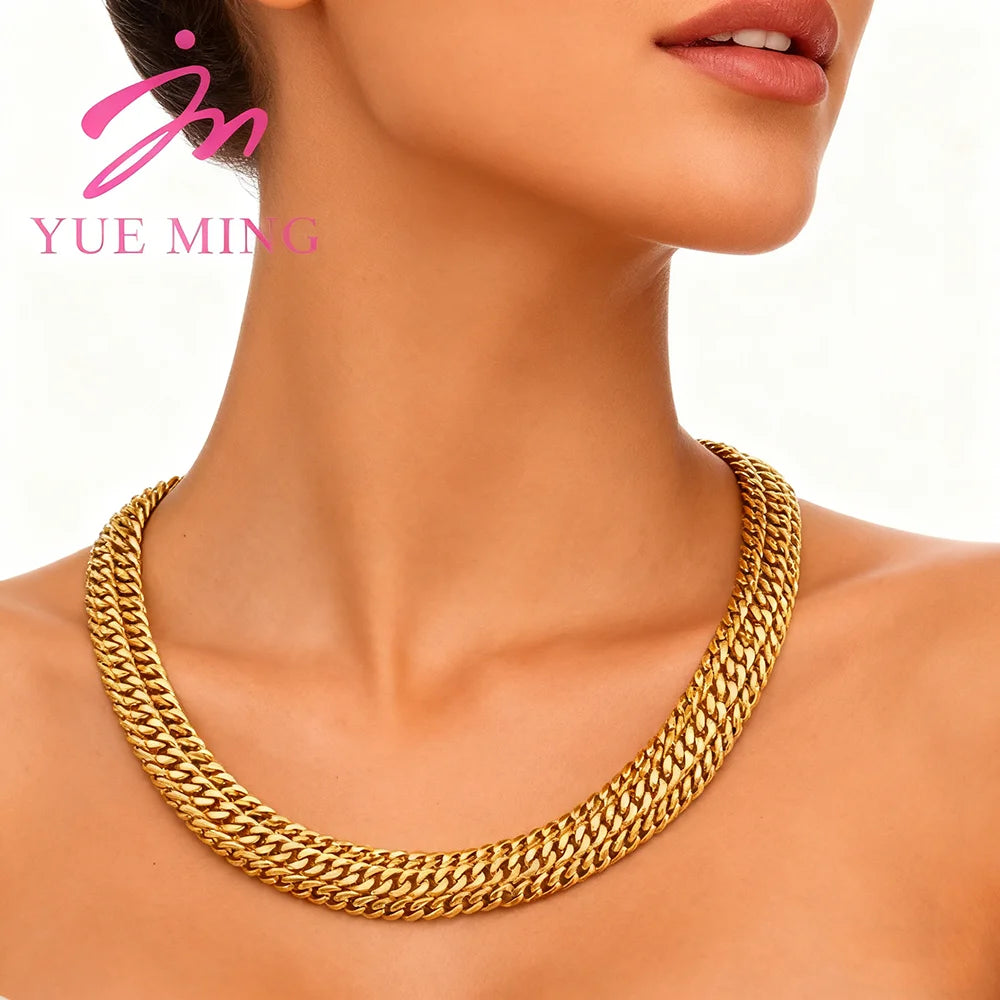 YM Jewelry Sets Fashion African Exaggerated Earrings Pendant Necklace For Women Large Light Style Jewellry Wedding Party Gifts