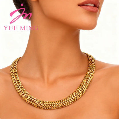 YM Jewelry Sets Fashion African Exaggerated Earrings Pendant Necklace For Women Large Light Style Jewellry Wedding Party Gifts