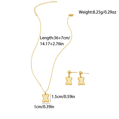 Girls Jewelry Sets Necklace and Earring Sets Cute Teddy Bear Pendants Christmas Gifts for Girls Wholesale