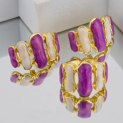 dubai gold plated jewelry set Irregular Geometry earring Ring for  Exaggerated Simple Jewelry Hot Sale Party Gift Wholesale