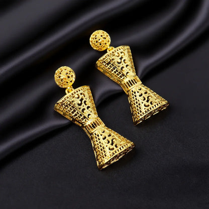 Dubai 24K Gold Color Jewelry Sets Wedding African Necklace Earrings For Women Nigerian Indian Bridal Costume Set Party Gifts