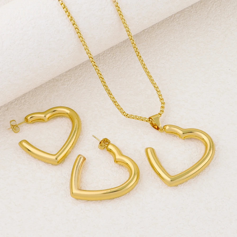 French Gold Plated Weaving Women's Jewelry Set - Necklace Chain Charms Earrings for Classic Daily Wear Date Party Wedding Gift