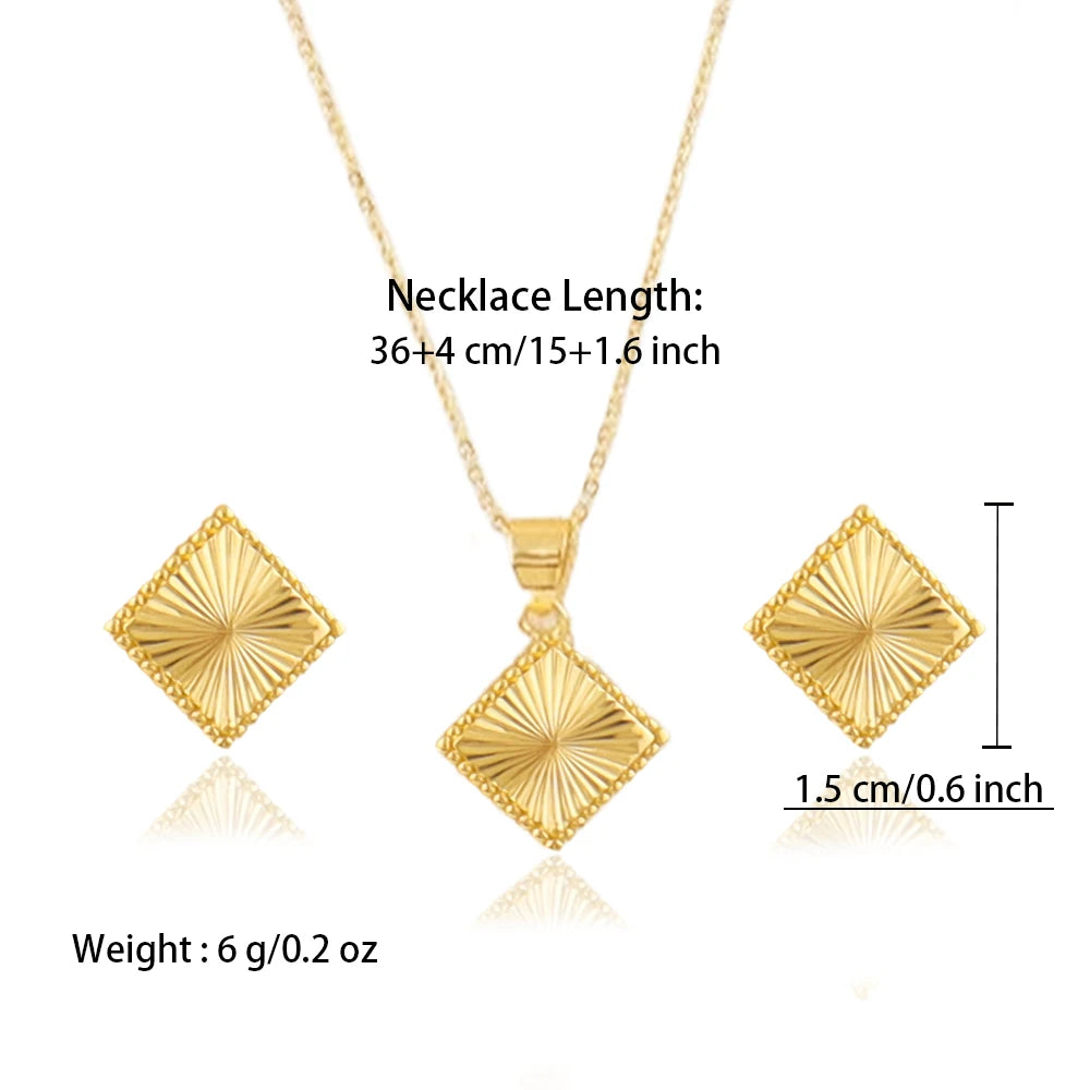 Plated Morocco-America Costume Jewelry Set for Women – Dainty Necklace & Earrings Set for Wedding Party