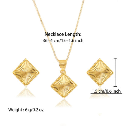 Plated Morocco-America Costume Jewelry Set for Women – Dainty Necklace & Earrings Set for Wedding Party