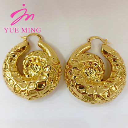 YM Dubai Earrings for Women 18K Gold Plated Copper Pendent Lady Romantic Jewelry Daily Wear Party Wedding Anniversary Gifts - YUEMING JEWELRY