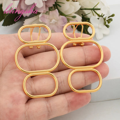 African Fashion Earrings Ring Set for Women Newest Statement Jewelry Set Dubai Luxury 18K Gold Plated Jewelry Set Party Gift