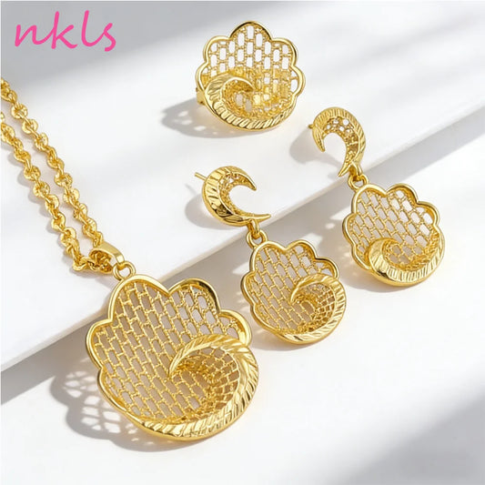 Antique Ethnic Indian Vintage Bridal Jewelry Set Chic Necklace And Earrings Combo for Women Perfect Party Gift