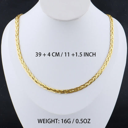 Stainless Steel Flat Necklace Gold Color Waterproof Golden Plated Snake Chains Necklaces No Fade Jewelry Accessories Gift