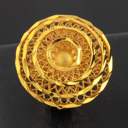 Ethiopia Arab Dubai Gold Plated Rings For Women Resizable 18K Gold Plated Jewelry For Wedding And Party Gifts