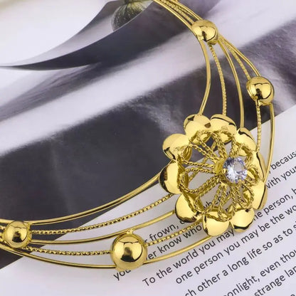 2025 Flower Jewelry Sets for African Women, Earrings Necklace Ring Bangle Gift for Party Valentine’s, Elegant Jewelry