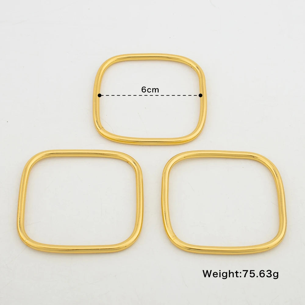 3PCS Square Bracelet Luxury Dubai Gold Plated Bangles for Women African Charm Bracelets Wedding Hand Jewelry Party Gifts
