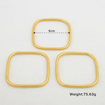 3PCS Square Bracelet Luxury Dubai Gold Plated Bangles for Women African Charm Bracelets Wedding Hand Jewelry Party Gifts