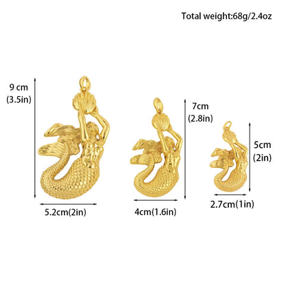 Gold Color Mermaid Pendant Fashion Gold Plated Jewelry Hip Hop Women Men Popular Necklace For Daily Wear Anniversary Wholesale
