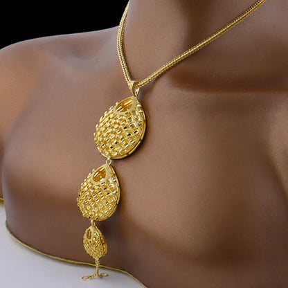 Dubai Luxury Jewelry Sets for Women, Bridal Earrings Necklace Wedding Party Gift, India Spain Charm jewellery woman