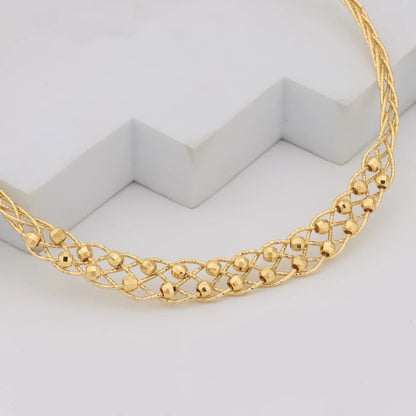 African Luxury Elegant Hollow Flower Shaped Necklace Ring Earrings Set For Party and Wedding Jewelry Set Gift For Women