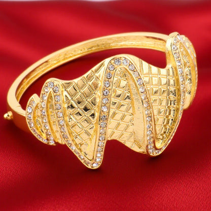 African Fashion Earrings Necklace Ring Bracelet Jewelry Set for Women Luxury Gold Color unique Design Italy Wedding Gift