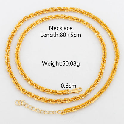 YM Twist Chains 40/60/80CM Copper Necklace 18k Gold Color Link Choker For Women Men Hip Hop Rock Charm Chain Party Jewelry Gifts