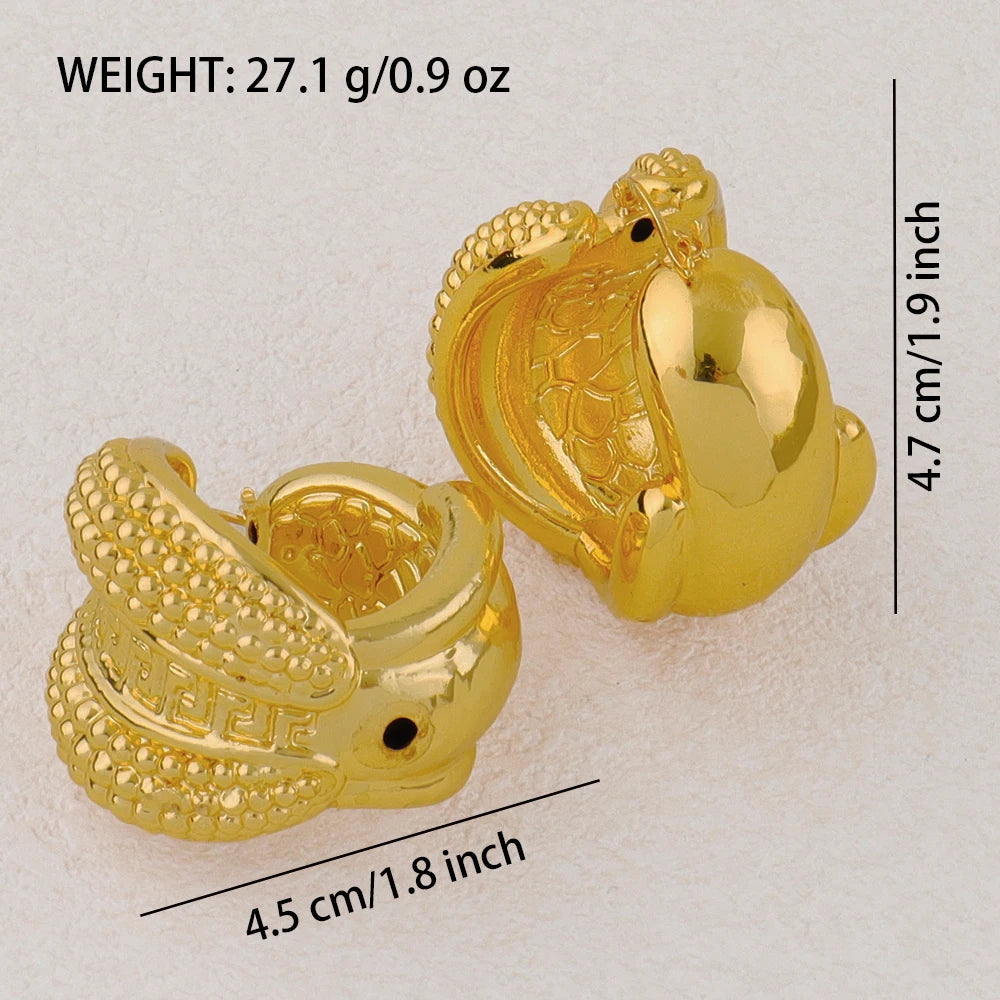 Dubai Luxury 18K Gold Plated Earrings African Hoop Earrings For Women Jewelry Sets Indian Nigerian Wedding Jewellery Party Gifts