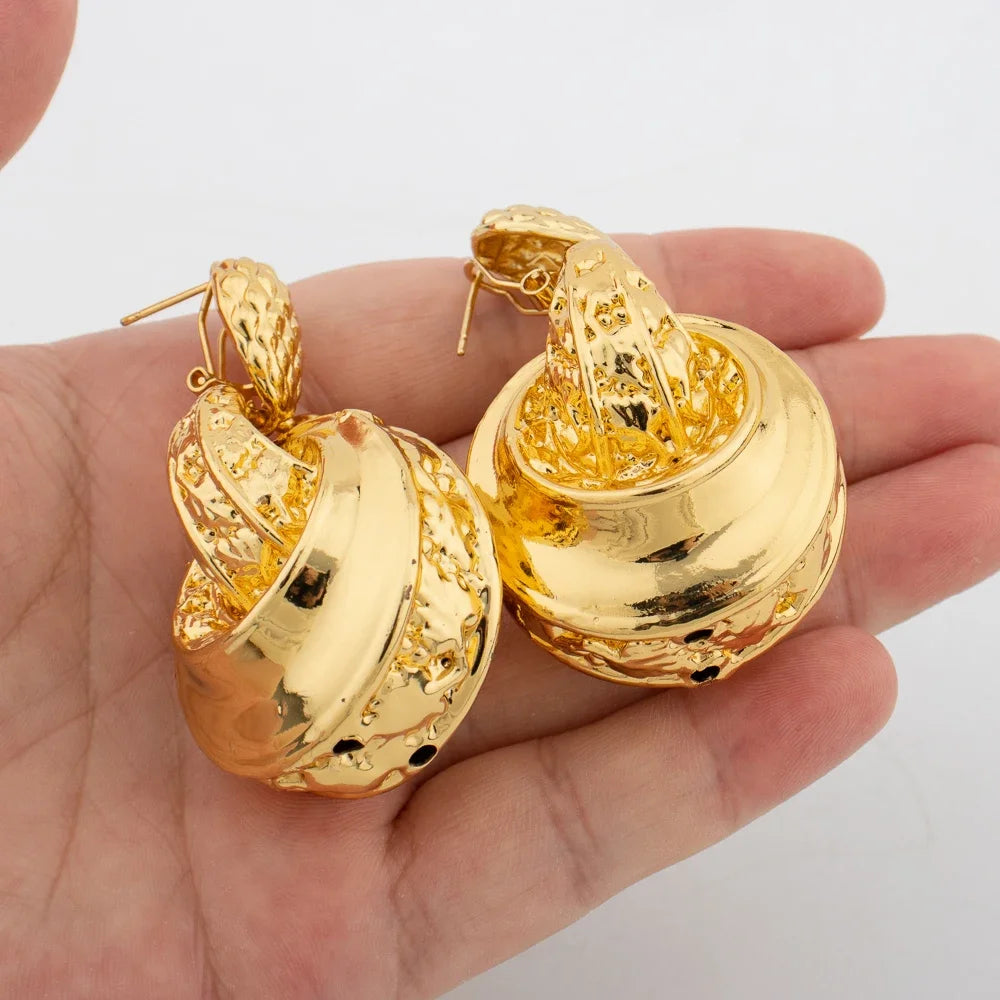 Trendy Drop Earrings for Women Geometric Hollow Out Bold Earrings Daily Wear Holiday Party Gifts Fashion Jewelry Accessories