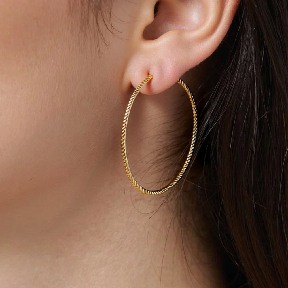 Hot Lady Big Large Circle Hoop Earrings Trendy Exaggerate Simple Geometric Metal Earrings for Women Party Jewelry Gift