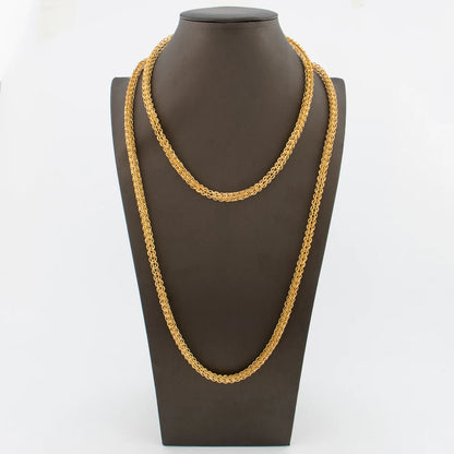 African Dubai Chain Necklace Jewelry Set for Women 18k Gold Color Choker Necklace Waist Belt for Weddings Bridal Jewelry Set
