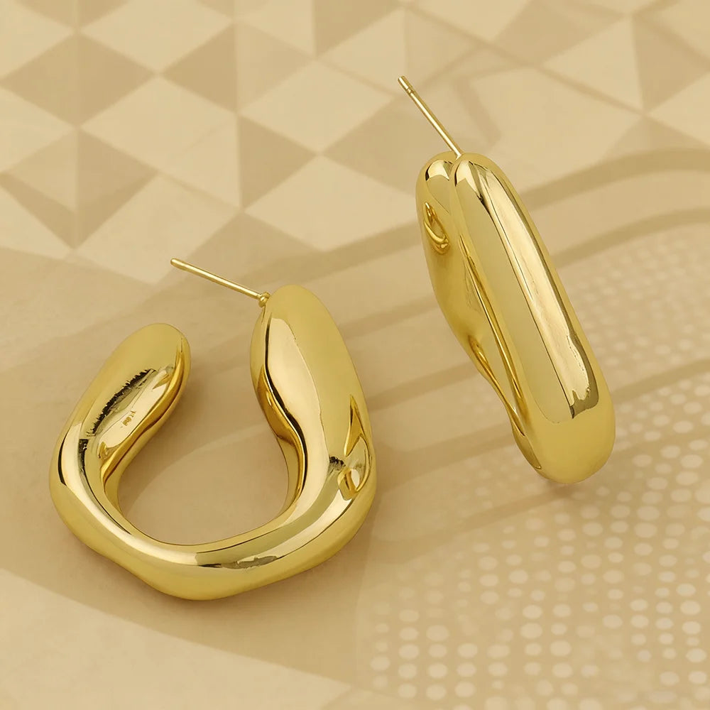 Waterproof 316l Stainless Steel Geometric Pendants earrings necklace for 18K Gold Plated Minimalist Fashion Unisex Jewelry