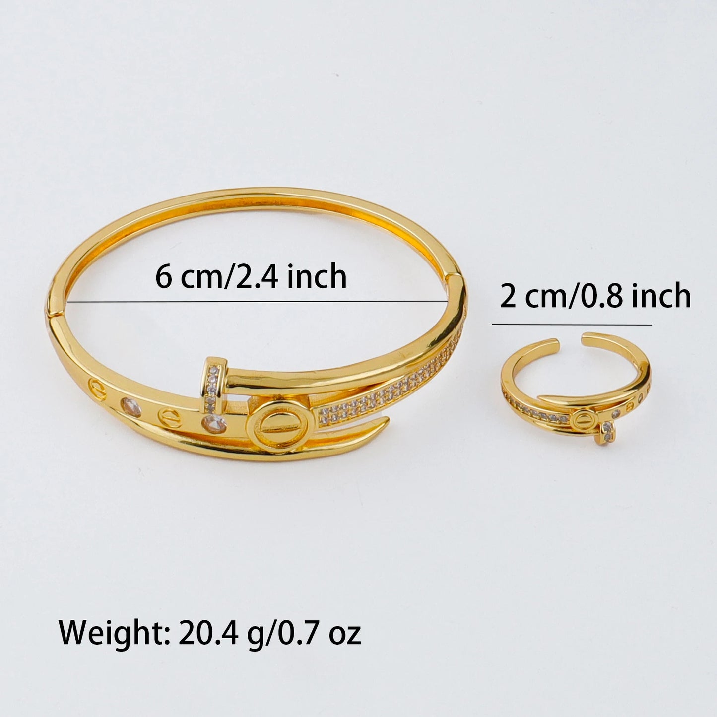 Handmade Golden Zircon Flower Bracelet with Sparkling Crystal Openwork Design Jewelry Set for Women Elegant Bangle Earring Acces