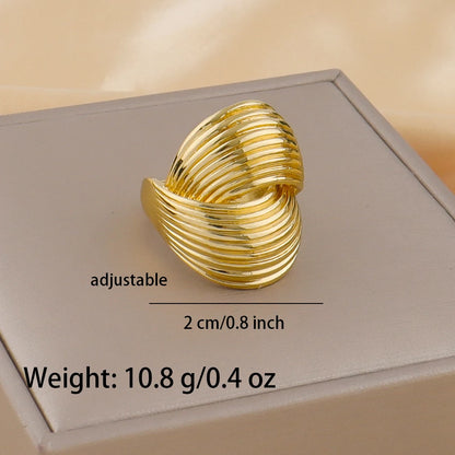 Minimalist Style Ring 18K Gold Plated Simple Titanium Rings for Women Gold Color Never Fade Luxury Classic rings Trendy Gift