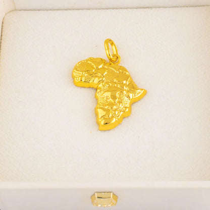 Plated Africa Map Pendant Necklace – Hip Hop Jewelry for Women & Men, Luxury Stainless Steel Copper Chain, jewellery w